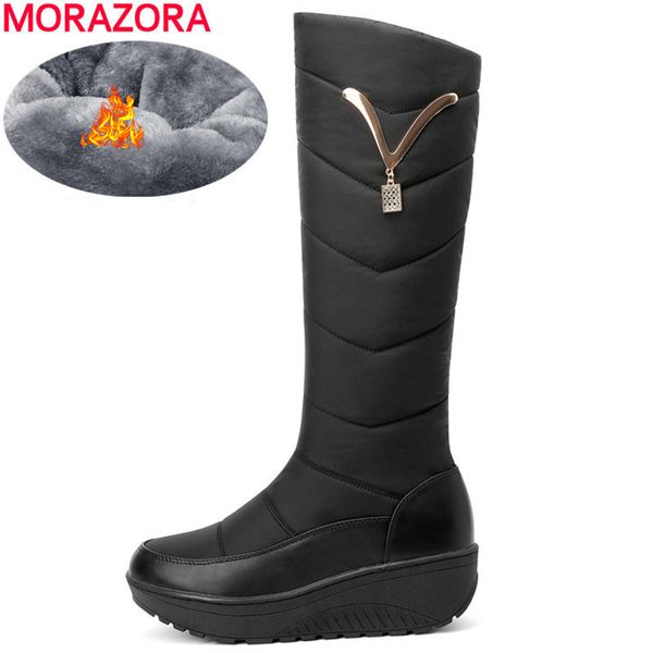 morazora 2020 snow boots women winter warm platform shoes fashion metal decoration waterproof non-slip wedges knee high boots t200425, Black
morazora 2020 snow boots women winter warm platform shoes fashion metal decoration waterproof non-slip wedges knee high boots t200425, Black