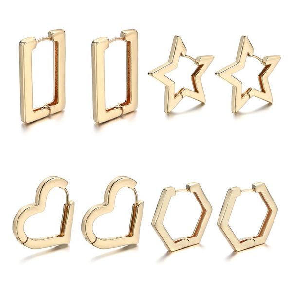 simple geometric square star copper hoop earrings punk gold circle small huggie earrings love heart jewelry bijoux 2020, Golden;silver
simple geometric square star copper hoop earrings punk gold circle small huggie earrings love heart jewelry bijoux 2020, Golden;silver