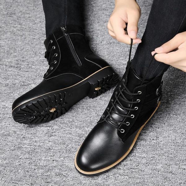 boots fall men leather krasovki botas fashion casual shoes zapatos de hombre footwear ankle, Black
boots fall men leather krasovki botas fashion casual shoes zapatos de hombre footwear ankle, Black