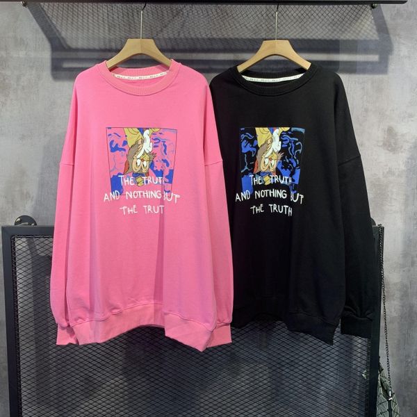 2020 autumn new korean mid sweater long sweater women's round neck versatile loose casual women's cartoon print a9jwj, Black
2020 autumn new korean mid sweater long sweater women's round neck versatile loose casual women's cartoon print a9jwj, Black