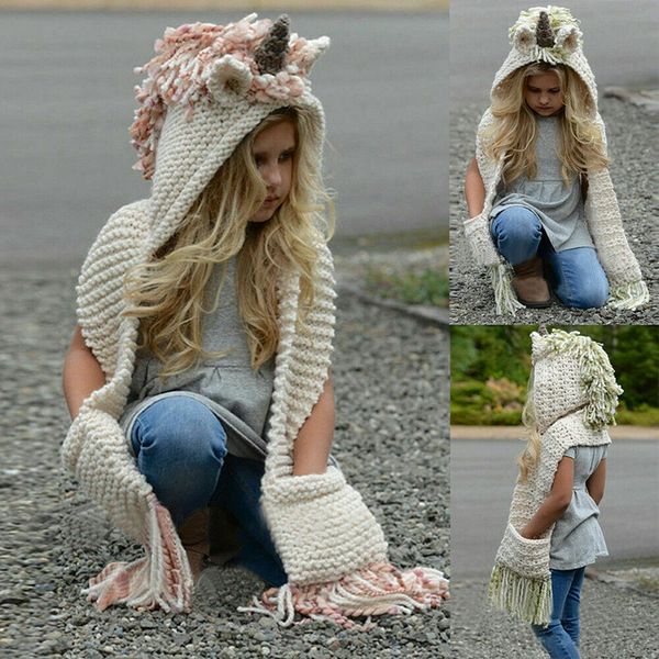 crochet cartoon unicorn winter hat with scarf pocket hooded knitting beanie cosplay pgraphy children girl scarfs y201024, Blue;gray
crochet cartoon unicorn winter hat with scarf pocket hooded knitting beanie cosplay pgraphy children girl scarfs y201024, Blue;gray