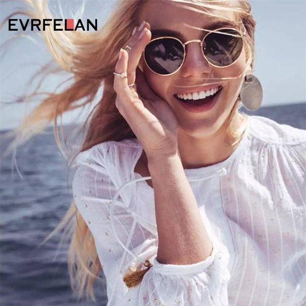 evrfelan metal classic vintage women sunglasses men design round sun glasses female eyewear, White;black
evrfelan metal classic vintage women sunglasses men design round sun glasses female eyewear, White;black