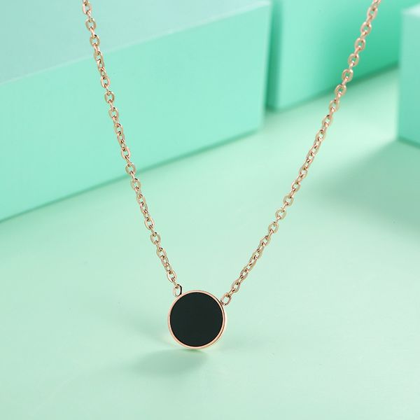 winter new 18k gold plated necklace for little girls ring black epoxy rose gold titanium steel clavicle chain pendant, Silver
winter new 18k gold plated necklace for little girls ring black epoxy rose gold titanium steel clavicle chain pendant, Silver