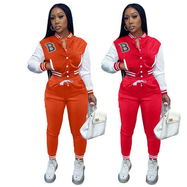 womens baseball uniform tracksuits fashion trend patchwork letter embroidery jackets joggers pants outfits designer female 2 two piece sets, Gray
womens baseball uniform tracksuits fashion trend patchwork letter embroidery jackets joggers pants outfits designer female 2 two piece sets, Gray
