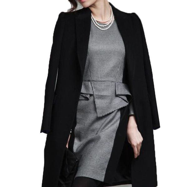 2021 spring autumn new casaco feminino wool waist slimming mid-long suit collar professional wear woolen coat female c145, Black
2021 spring autumn new casaco feminino wool waist slimming mid-long suit collar professional wear woolen coat female c145, Black