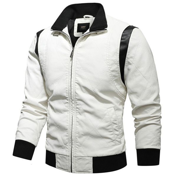 2021 new autumn and spring white jacket stand collar slim fit korean style clothing men pu leather coat bc8o, Black
2021 new autumn and spring white jacket stand collar slim fit korean style clothing men pu leather coat bc8o, Black