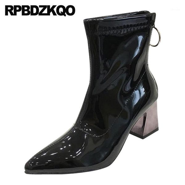 shoes patent leather black pointed toe thick waterproof metallic winter women ankle boots medium heel block chunky silver1
shoes patent leather black pointed toe thick waterproof metallic winter women ankle boots medium heel block chunky silver1