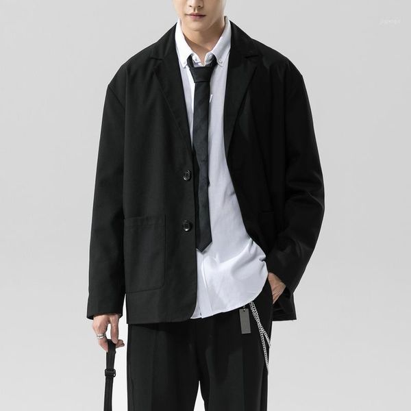 men's suits & blazers oversized single breasted for men 2021 fashion trends designer clothing mens casual black suit jacket loose fit b, White;black
men's suits & blazers oversized single breasted for men 2021 fashion trends designer clothing mens casual black suit jacket loose fit b, White;black
