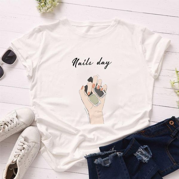 women 2021 summer nails day letter print funny 90s ladies lady t shirts t shirt ladies womens graphic female tees, White
women 2021 summer nails day letter print funny 90s ladies lady t shirts t shirt ladies womens graphic female tees, White