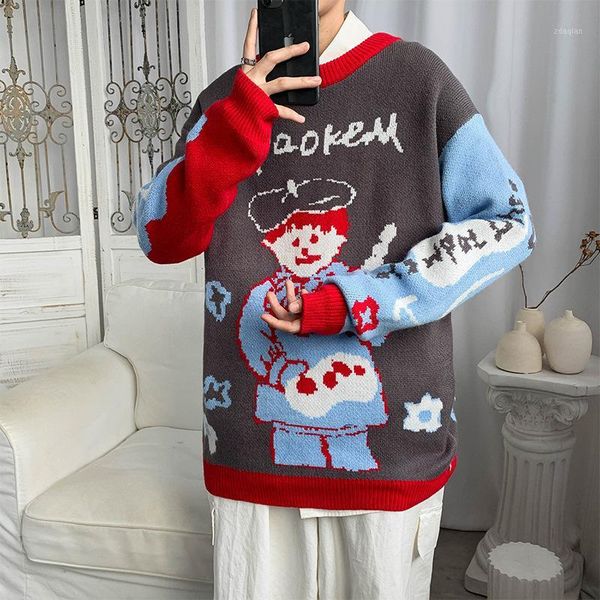 men's sweaters autumn winter ins hong kong style color matching sweater male korean version loose couple casual all-match clothes1, White;black
men's sweaters autumn winter ins hong kong style color matching sweater male korean version loose couple casual all-match clothes1, White;black