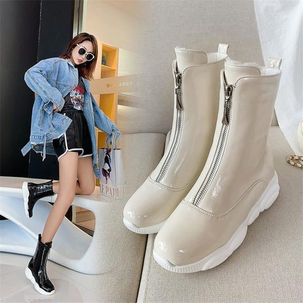 pxelena punk gothic front zip boots women thick platform flat autumn winter warm shoes 2020 patent leather soft comfort1, Black
pxelena punk gothic front zip boots women thick platform flat autumn winter warm shoes 2020 patent leather soft comfort1, Black