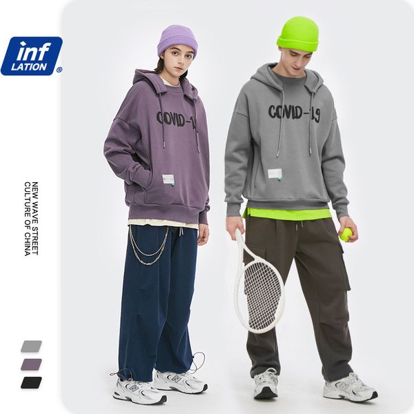 inf men's clothing - autumn and winter 2020 new fashion brand english foam print loose hooded men's plush sweater, Black
inf men's clothing - autumn and winter 2020 new fashion brand english foam print loose hooded men's plush sweater, Black