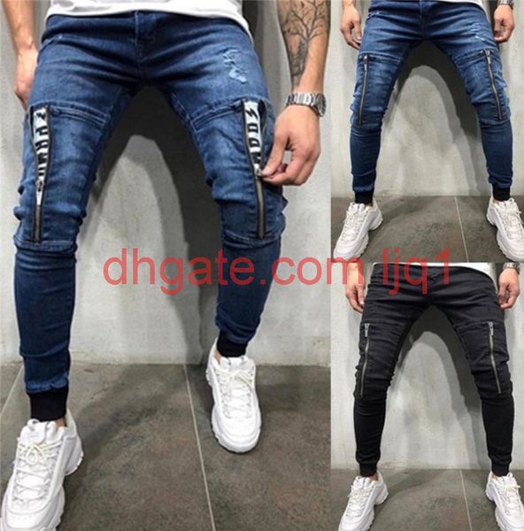 mens zipper design jeans fashion ripped wahsed skinny ankle banded pencil pants street style mens jean trousers, Blue
mens zipper design jeans fashion ripped wahsed skinny ankle banded pencil pants street style mens jean trousers, Blue