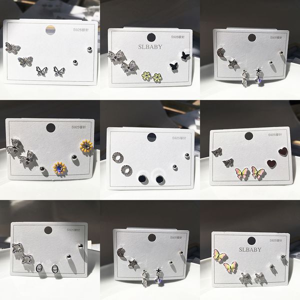 31 styles fashion korean zircon 925 stamp silver color heart stud earrings set for women girl jewelry pendientes aretes de mujer, Golden;silver
31 styles fashion korean zircon 925 stamp silver color heart stud earrings set for women girl jewelry pendientes aretes de mujer, Golden;silver