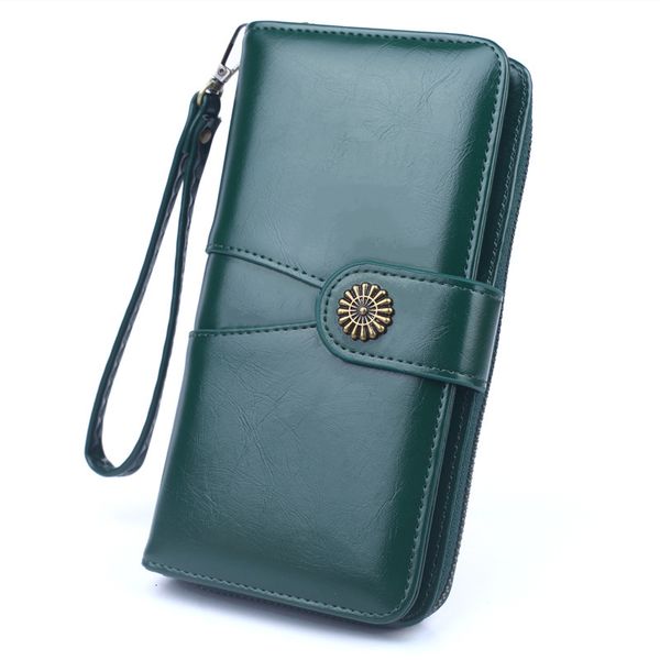 2020 new style phone bag women's long waxed leather large capacity stitching organizer wallet zipper hasp card holder, Red;black
2020 new style phone bag women's long waxed leather large capacity stitching organizer wallet zipper hasp card holder, Red;black