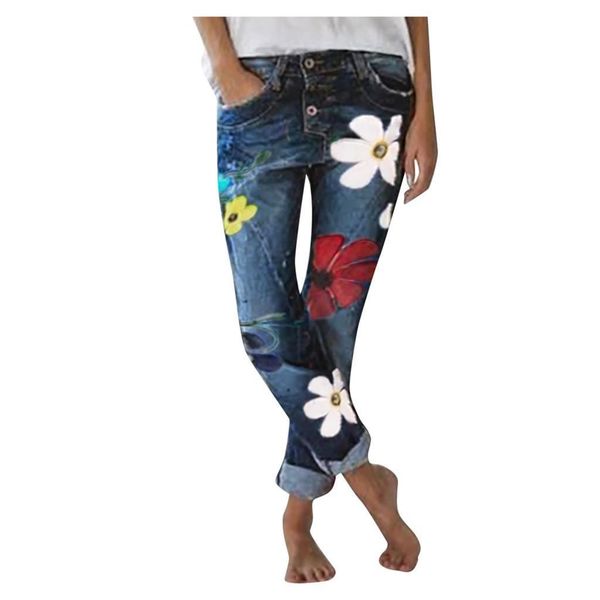 sagace women's autumn fashion print flowers elastic buttocks loose denim casual jeans high waist buttons fashionable comfortable, Blue
sagace women's autumn fashion print flowers elastic buttocks loose denim casual jeans high waist buttons fashionable comfortable, Blue