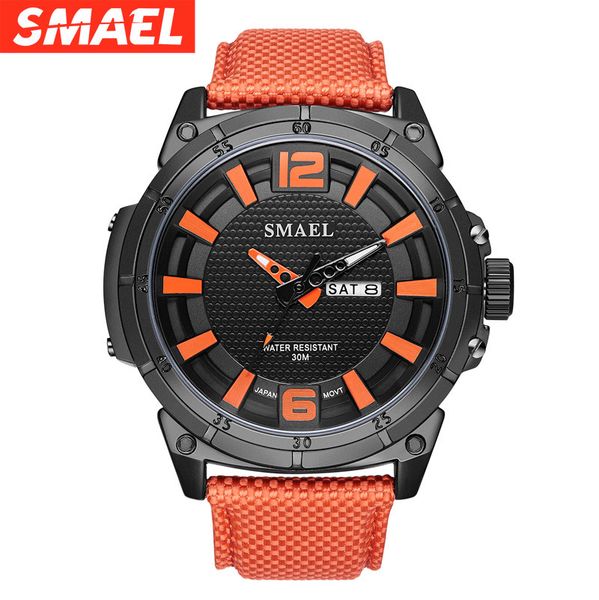 smael new outdoor sports watch men's waterproof watch calendar leather quartz watch multi function, Slivery;brown
smael new outdoor sports watch men's waterproof watch calendar leather quartz watch multi function, Slivery;brown