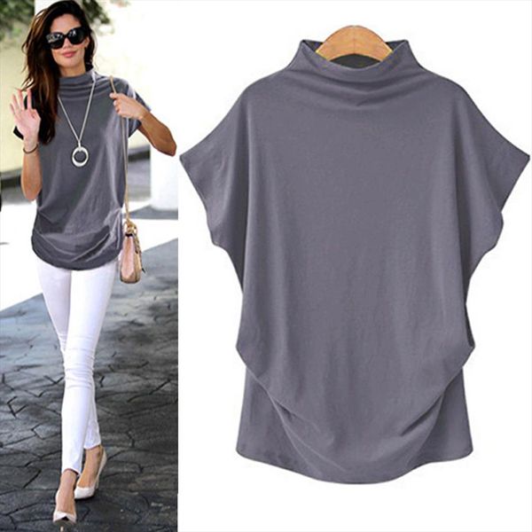 plus size fashion women cotton turtleneck blouse tee ladies bottom shirt casual short sleeve summer female blusa, White
plus size fashion women cotton turtleneck blouse tee ladies bottom shirt casual short sleeve summer female blusa, White