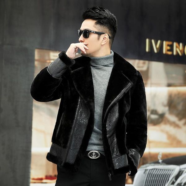natural fur coat men sheep shearling autumn winter leather jacket motorcycle mens jackets plus size 5xl hommes veste pph1814, Black
natural fur coat men sheep shearling autumn winter leather jacket motorcycle mens jackets plus size 5xl hommes veste pph1814, Black