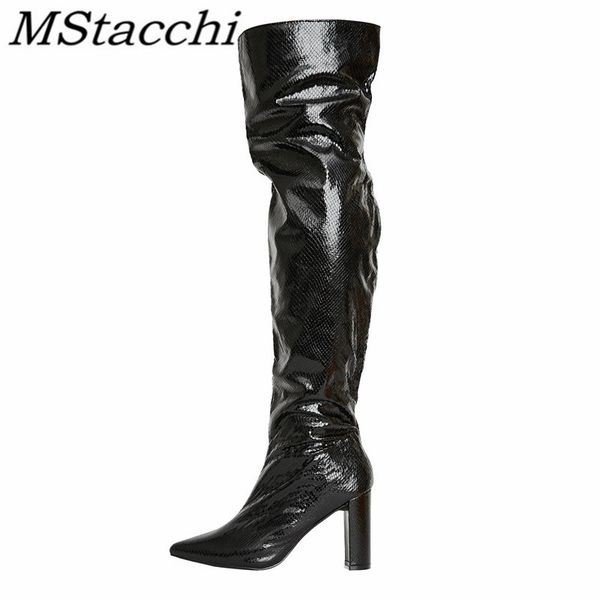 mstacchi special material slip-on square heel side zipper women boots 2020 new design fashion madam shoes buty damskie jesienne, Black
mstacchi special material slip-on square heel side zipper women boots 2020 new design fashion madam shoes buty damskie jesienne, Black