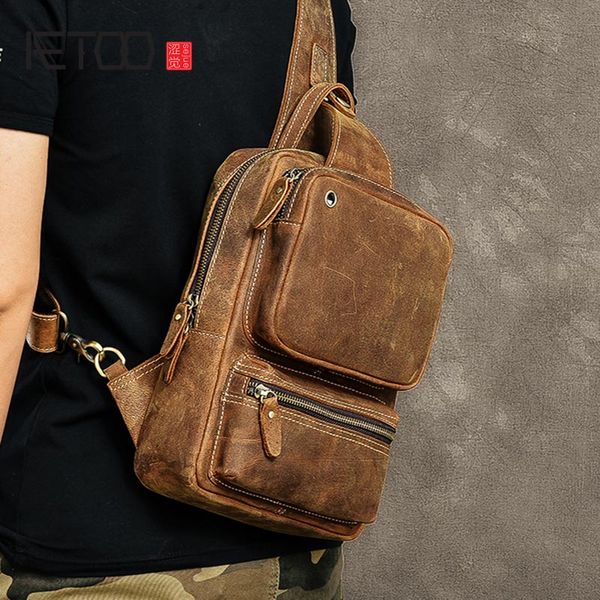 aetoo vintage handmade men's mad horse leather chest bag, head leather slant bag, multi-pocket one-shoulder bag
aetoo vintage handmade men's mad horse leather chest bag, head leather slant bag, multi-pocket one-shoulder bag