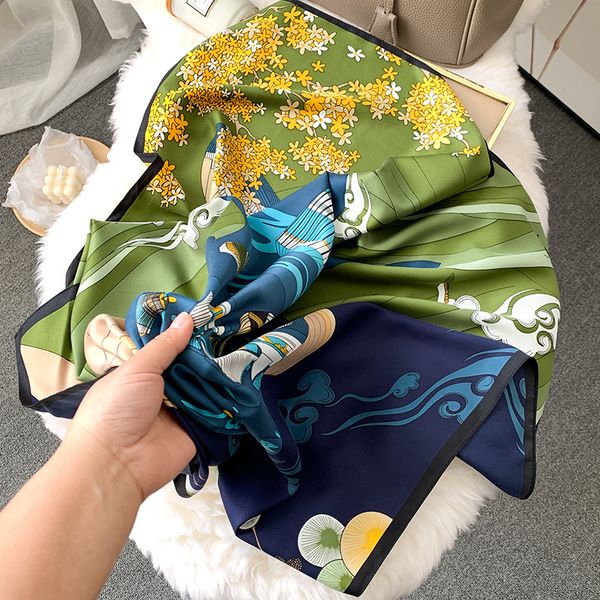 90cm big ins fashionable winter warm silk women's versatile scarf spring and autumn foreign fashion shawl, Blue;gray
90cm big ins fashionable winter warm silk women's versatile scarf spring and autumn foreign fashion shawl, Blue;gray
