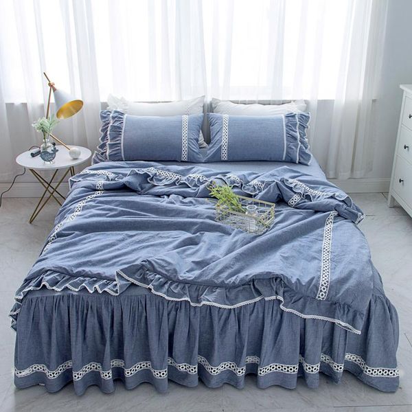bedding sets washed cotton lace princess ruffles set 3/4pcs twin full king size bed skirt mr
bedding sets washed cotton lace princess ruffles set 3/4pcs twin full king size bed skirt mr