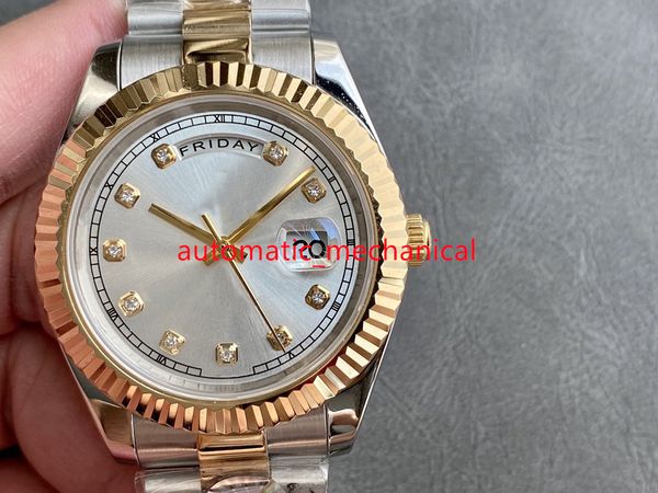 silver dial u1 factory 40mm mens watch day-date 228238 stainless steel automatic mechanical waterproof sapphire luxury bracelet watches ar14, Slivery;brown
silver dial u1 factory 40mm mens watch day-date 228238 stainless steel automatic mechanical waterproof sapphire luxury bracelet watches ar14, Slivery;brown