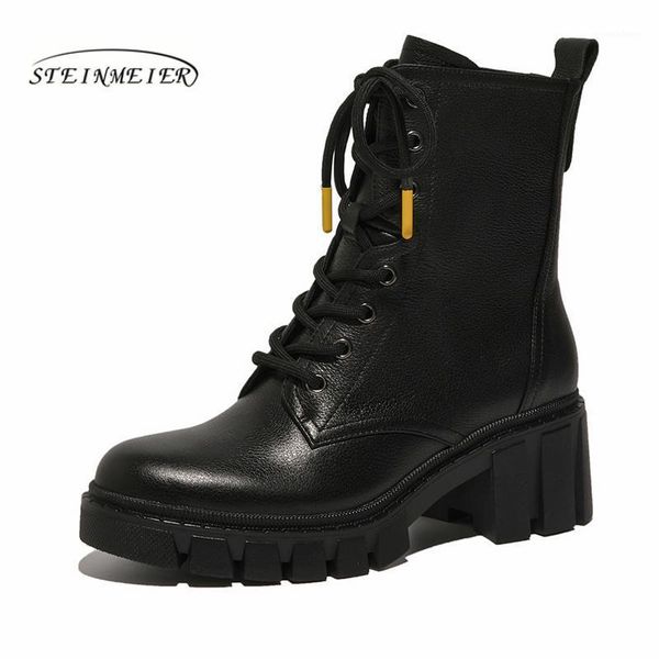 women winter ankle boots genuine leather woman shoes 2020 fashion keep warm round toe lace-up short boots ladies steinmeier1, Black
women winter ankle boots genuine leather woman shoes 2020 fashion keep warm round toe lace-up short boots ladies steinmeier1, Black