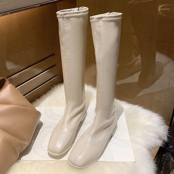 2021 ins elegant women low heels long boots winter square toe knee high boots new black thigh high designer flat shoes1
2021 ins elegant women low heels long boots winter square toe knee high boots new black thigh high designer flat shoes1