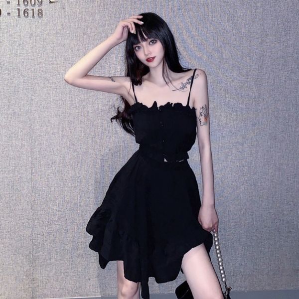 dark suit women sweet embossed suspender medium length irregular elastic waist bubble sling jacket coat skirt 2bchv, Gray
dark suit women sweet embossed suspender medium length irregular elastic waist bubble sling jacket coat skirt 2bchv, Gray