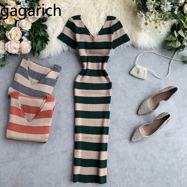 gagarich short sleeve v neck women dress striped bodycon ladies knitted vintage long dresses y200805, Black;pink
gagarich short sleeve v neck women dress striped bodycon ladies knitted vintage long dresses y200805, Black;pink
