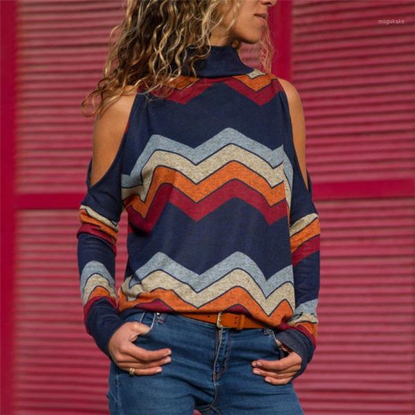 women blouses cold shoulder casual turtleneck knitted jumper pullover print long sleeve shirt1, White
women blouses cold shoulder casual turtleneck knitted jumper pullover print long sleeve shirt1, White