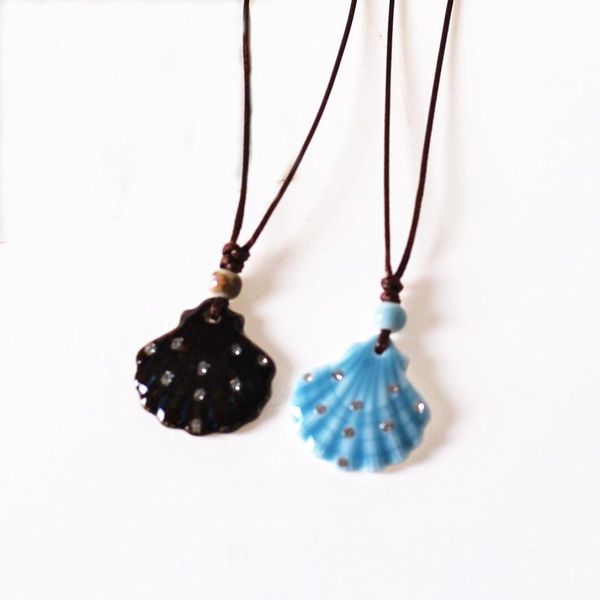 ethnic style shell ceramic necklace handmade porcelain pendant wax rope sweater necklace for women men jewelry decoration, Silver
ethnic style shell ceramic necklace handmade porcelain pendant wax rope sweater necklace for women men jewelry decoration, Silver