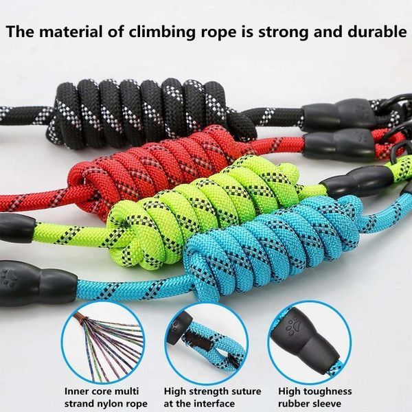strong dog leash with comfortable padded handle and highly reflective threads adjustable and durable practical1
strong dog leash with comfortable padded handle and highly reflective threads adjustable and durable practical1