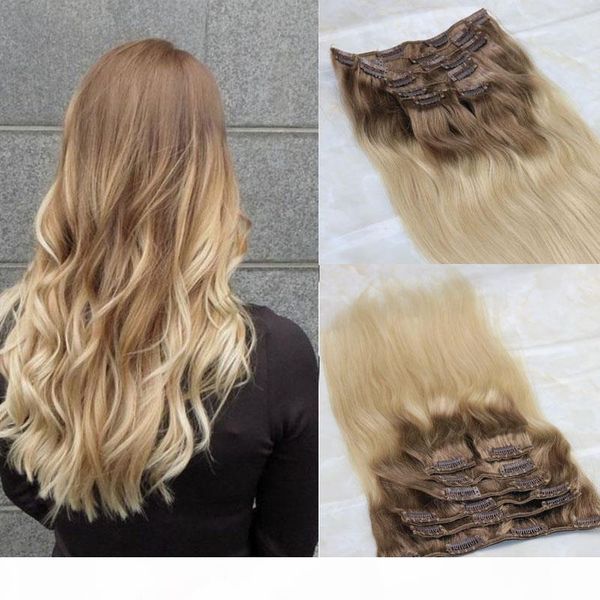 clip in human hair extensions brazilian virgin hair ombre medium brown 6#to 613# blonde extensions 7pcs 120gram, Black
clip in human hair extensions brazilian virgin hair ombre medium brown 6#to 613# blonde extensions 7pcs 120gram, Black