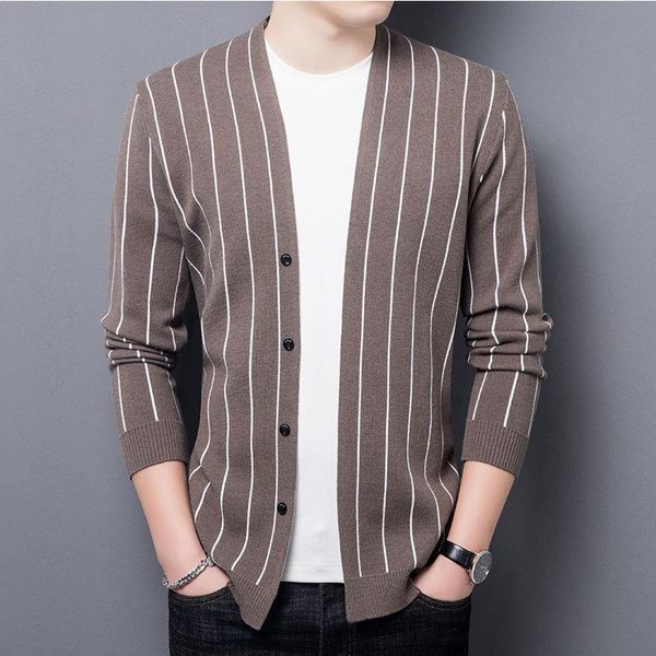 men's sweaters spring and autumn striped knitted cardigan jacket korean casual handsome young middle-aged, White;black
men's sweaters spring and autumn striped knitted cardigan jacket korean casual handsome young middle-aged, White;black