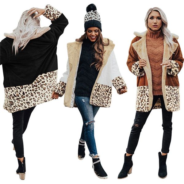 flecce winter coat womens designer leopard patchwork long sleeve lapel neck thick jackets warm casual outerwear clothes for women, Black;brown
flecce winter coat womens designer leopard patchwork long sleeve lapel neck thick jackets warm casual outerwear clothes for women, Black;brown