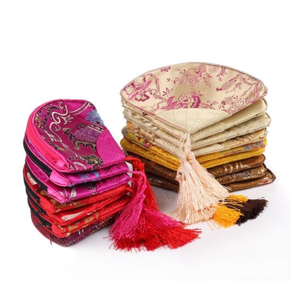 fan shaped zipper purse jewelry gift bags tassel bangle bracelet necklace storage pouch silk brocade clutch coin wallet 50pcs, Pink;blue
fan shaped zipper purse jewelry gift bags tassel bangle bracelet necklace storage pouch silk brocade clutch coin wallet 50pcs, Pink;blue
