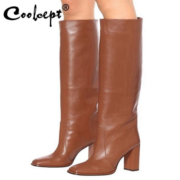 coolcept 2021 new fashion knee boots square toe thick high heel slip on shoes solid color party shoes ladies footwear size 34-43, Black
coolcept 2021 new fashion knee boots square toe thick high heel slip on shoes solid color party shoes ladies footwear size 34-43, Black