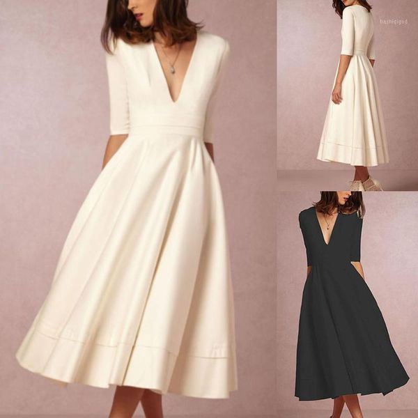 yiwa women elegant solid color dress deep v-neck high waist party dress for wedding evening nightclub vestidos plus size s-3xl1, White;black
yiwa women elegant solid color dress deep v-neck high waist party dress for wedding evening nightclub vestidos plus size s-3xl1, White;black