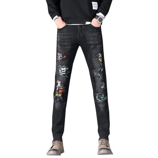 men's jeans individuality ripped distressed patckwork denim pants hip hop hipster stretch casual straight cowboys trousers male, Blue
men's jeans individuality ripped distressed patckwork denim pants hip hop hipster stretch casual straight cowboys trousers male, Blue