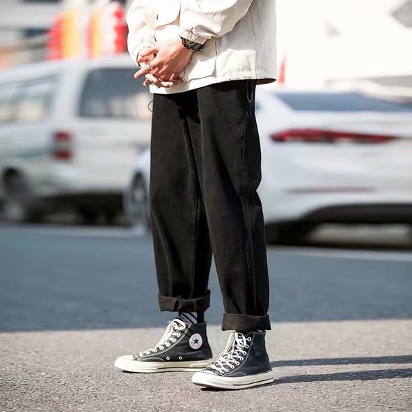 four seasons versatile men's straight overalls casual pantstube casual pants loose solid color fashion brand overalls and pants pants 7, Blue
four seasons versatile men's straight overalls casual pantstube casual pants loose solid color fashion brand overalls and pants pants 7, Blue