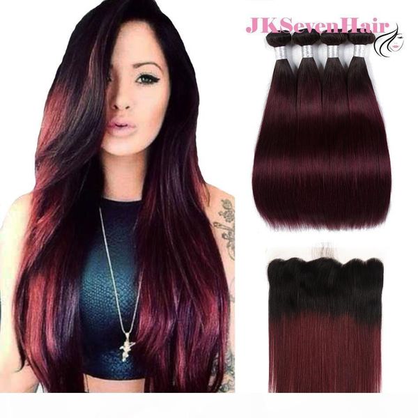 dark roots burgundy straight peruvian remy hair bundles 4pcs with 13x4 inch lace frontal 1b burgundy malaysian indian hair weave w frontal, Black
dark roots burgundy straight peruvian remy hair bundles 4pcs with 13x4 inch lace frontal 1b burgundy malaysian indian hair weave w frontal, Black