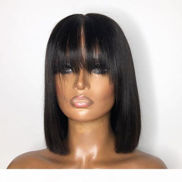 2x6 lace closure wig fringe wig lace front human hair wigs with bangs 150% peruvian hair pre plucked bob natural black, Black;brown
2x6 lace closure wig fringe wig lace front human hair wigs with bangs 150% peruvian hair pre plucked bob natural black, Black;brown