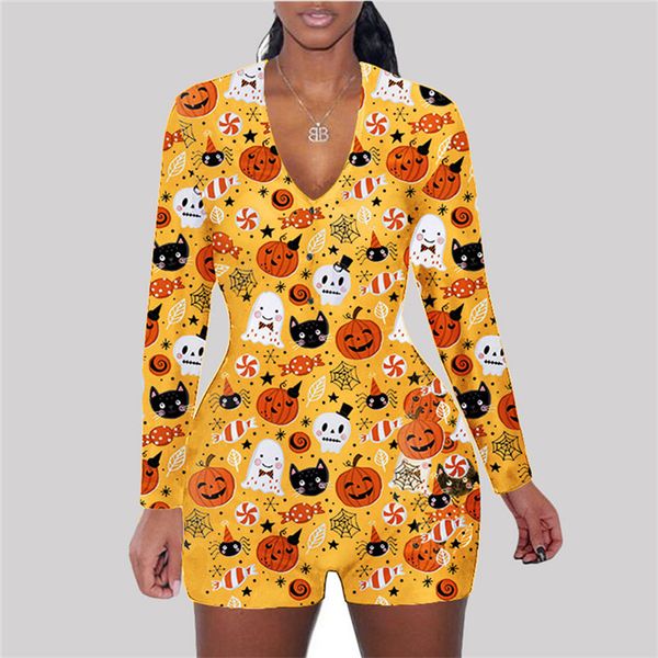 women jumpsuit romper halloween pattern printing long sleeves shorts home jumpsuits caroon bat ghost pumpkin siamese trousers d102302, White
women jumpsuit romper halloween pattern printing long sleeves shorts home jumpsuits caroon bat ghost pumpkin siamese trousers d102302, White