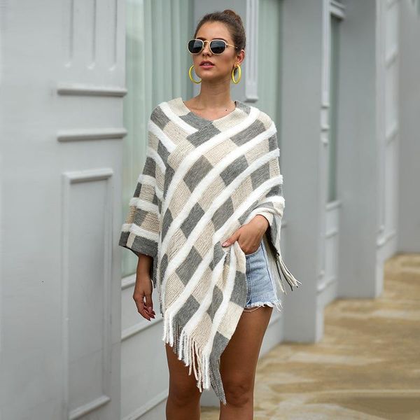 striped cloak women sweater tassel ponchos and capes long girls sweaters winter clothes women office lady, White;black
striped cloak women sweater tassel ponchos and capes long girls sweaters winter clothes women office lady, White;black