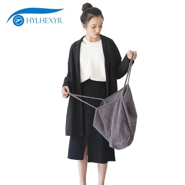 hylhexyr travel corduroy tote female large capacity shoulder bag solid color casual shopping bags fashion girl handbag book bag t200110
hylhexyr travel corduroy tote female large capacity shoulder bag solid color casual shopping bags fashion girl handbag book bag t200110