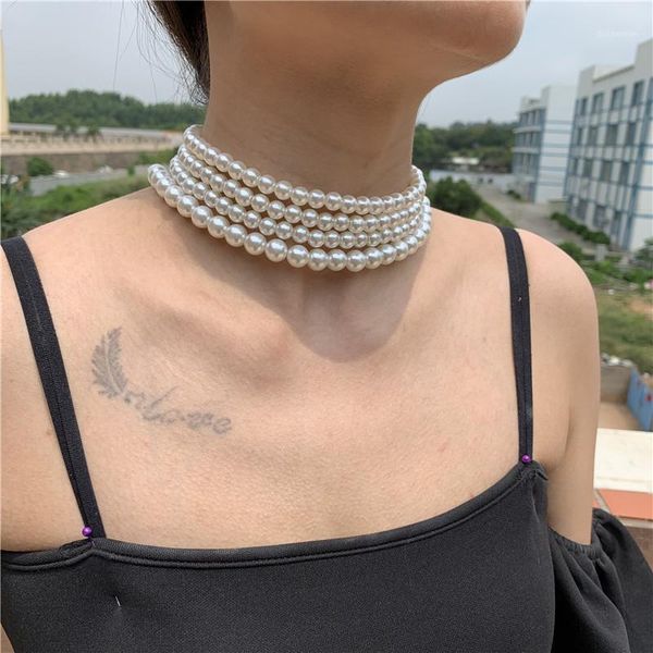 harajuku artificial pearl necklace for women multi-layer choker necklaces goth collares bead chain vintage jewelry bijoux femme1, Golden;silver
harajuku artificial pearl necklace for women multi-layer choker necklaces goth collares bead chain vintage jewelry bijoux femme1, Golden;silver