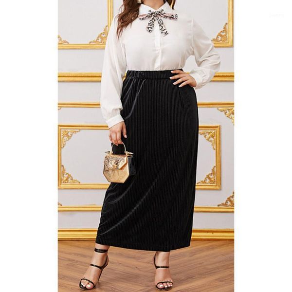 2020 autumn and winter new plus size women's high-waisted casual slim skirt1, Black
2020 autumn and winter new plus size women's high-waisted casual slim skirt1, Black